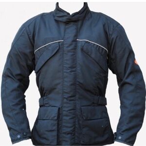 Men's Cycleport Black Padded Motorcycle Jacket Reflective Pockets